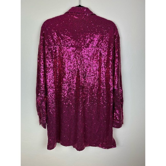 NWT 12th Tribe Unstoppable Fuchsia Sequin Mini Dress SML - Picture 6 of 9